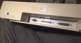 Expansion ports, with their dust cover in the open position to accomodate the stackable battery.